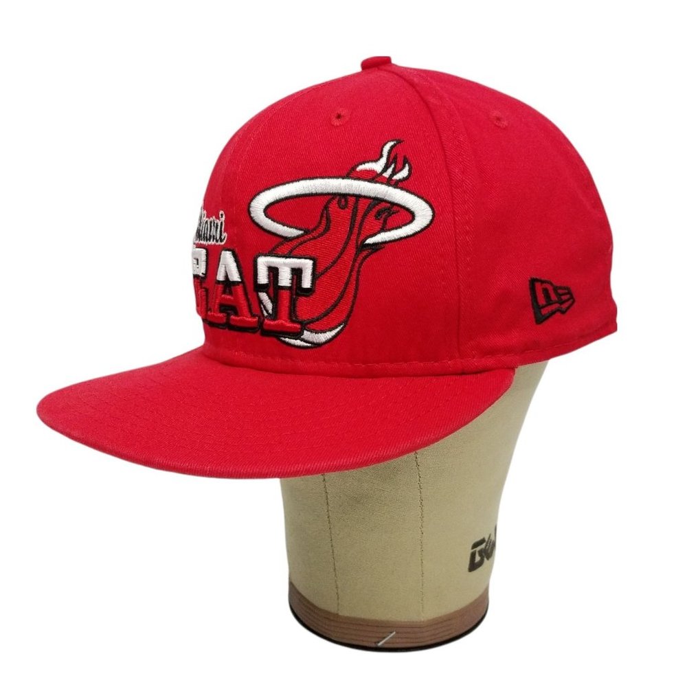 New Era Miami Heat Cap Hat Trucker Basketball NBA Snapback Red Embroidered HWC - Picture 6 of 11